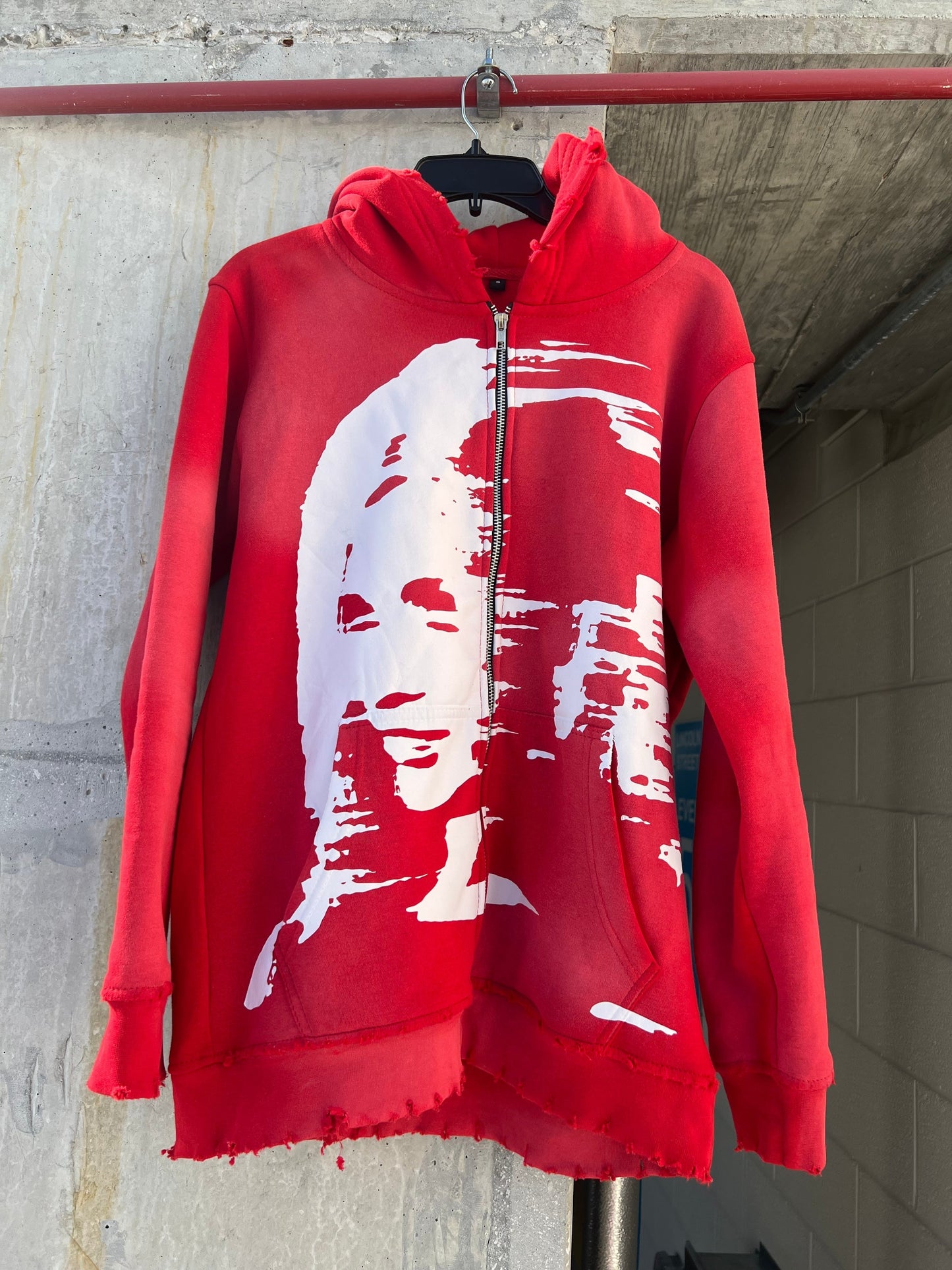 HeartBrokenAttire "FaceFront" Red Acid Wash