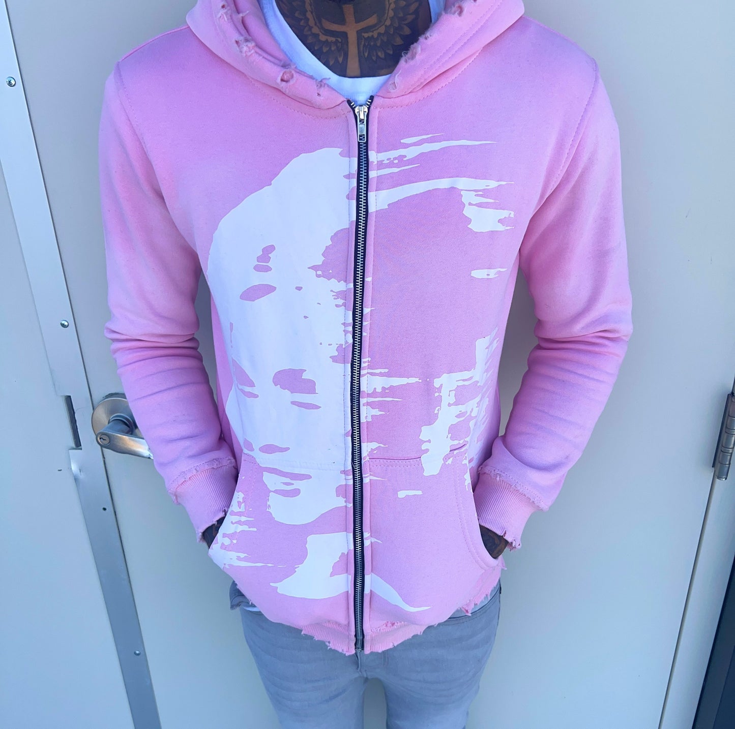 HeartBrokenAttire "FaceFront" Pink Acid Wash